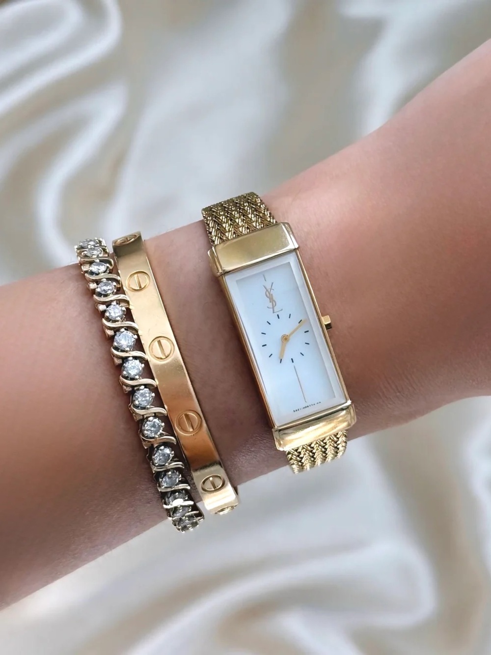 AUTHENTIC VINTAGE YVES SAINT LAURENT GOLD WATCH